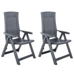 VIDAXL Chaises inclinables de jardin lot de 2 Plastique Anthracite