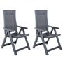 Voir la diapositive 1 : VIDAXL Chaises inclinables de jardin lot de 2 Plastique Anthracite
