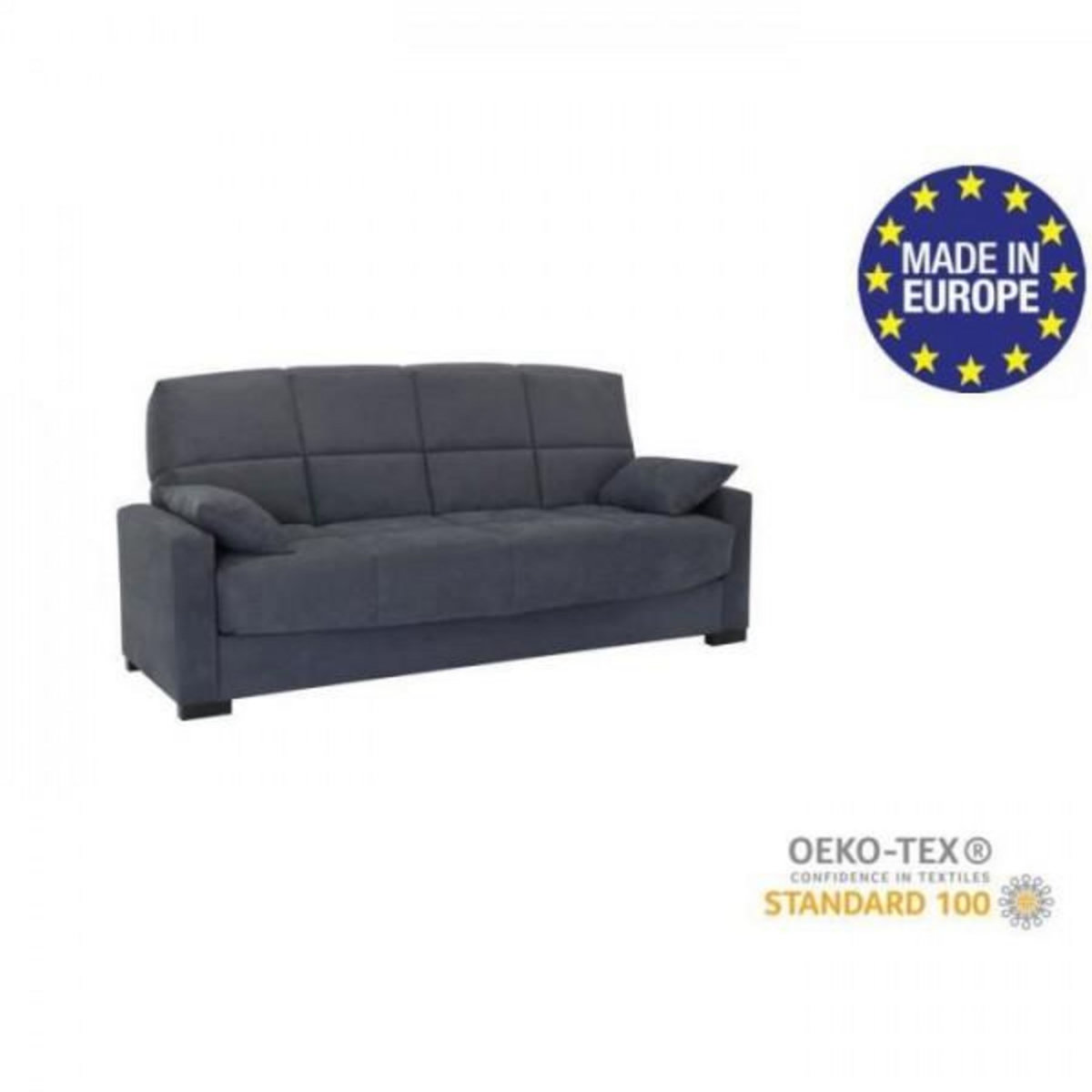 MARKET24 Canapé clic clac 3 places - Gris anthracite - Matelas 14 cm - 130 x 190 cm - MEGAN