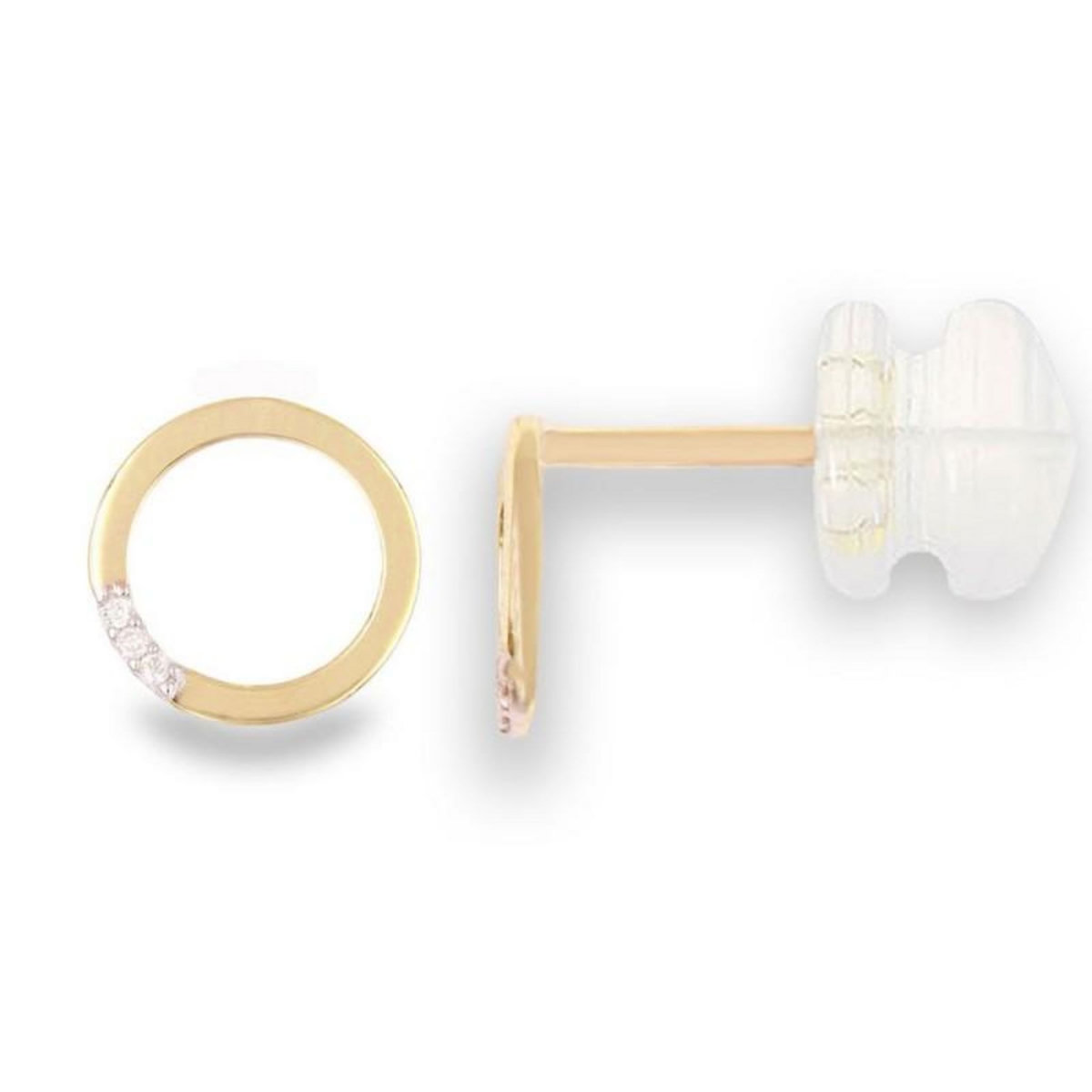 L'ATELIER D'AZUR Boucles d'Oreilles Or Jaune et Diamants - Motif Anneau