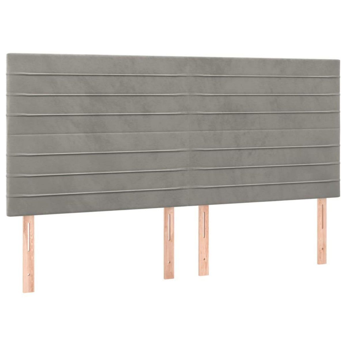 VIDAXL Tetes de lit 4 pcs Gris clair 80x5x78/88 cm Velours