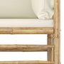 Voir la diapositive 4 : VIDAXL Salon de jardin 3 pcs avec coussins blanc creme bambou