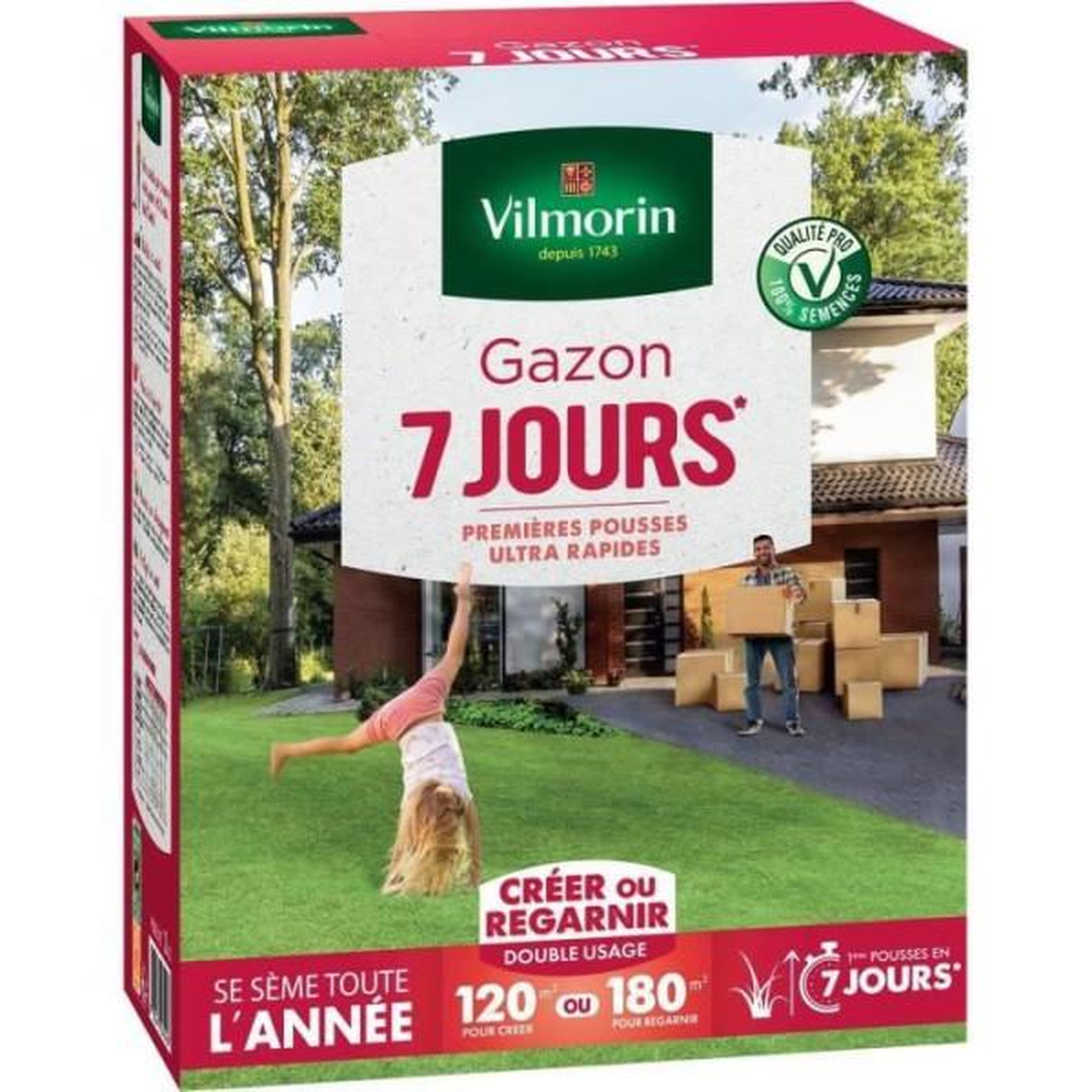 Voir la diapositive 2 : VILMORIN Vilmorin semences de gazon 7 jours - 3 kg