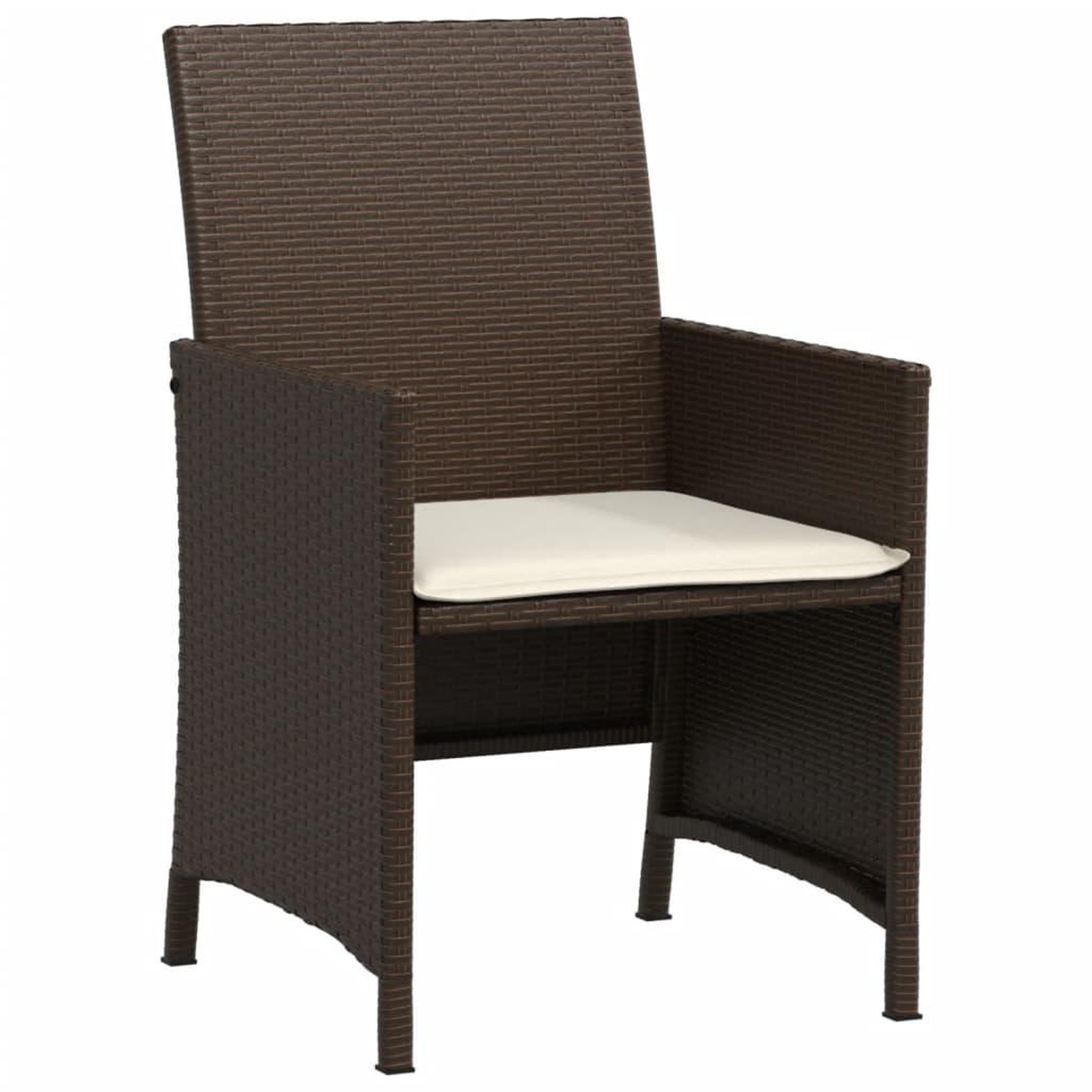 Voir la diapositive 5 : VIDAXL Ensemble de bistro 3 pcs avec coussins marron resine tressee