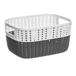 FIVE Panier de Rangement  Bicolore  3,5L Blanc & Gris