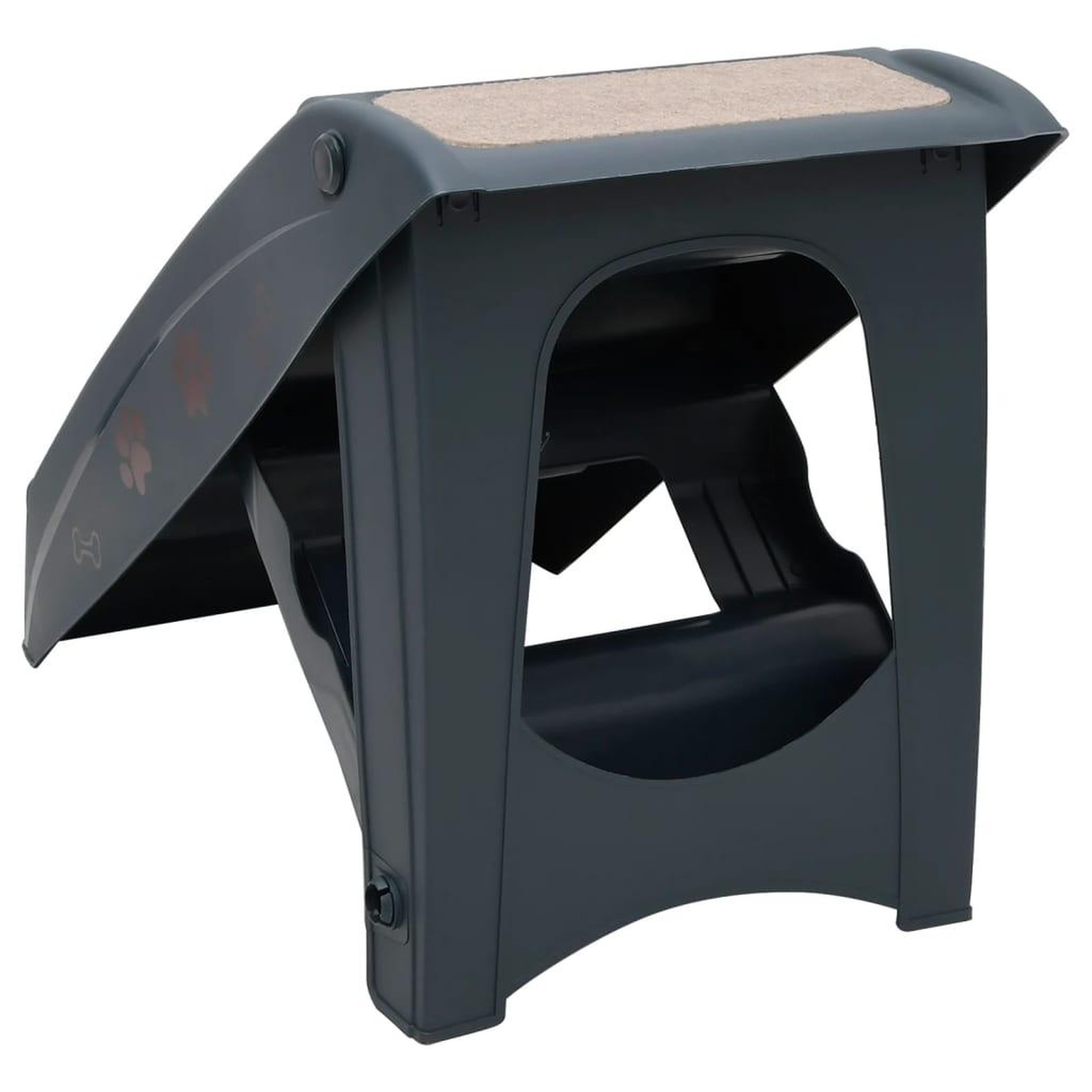 Voir la diapositive 5 : VIDAXL Escalier pliable a 4 marches pour chiens Gris fonce