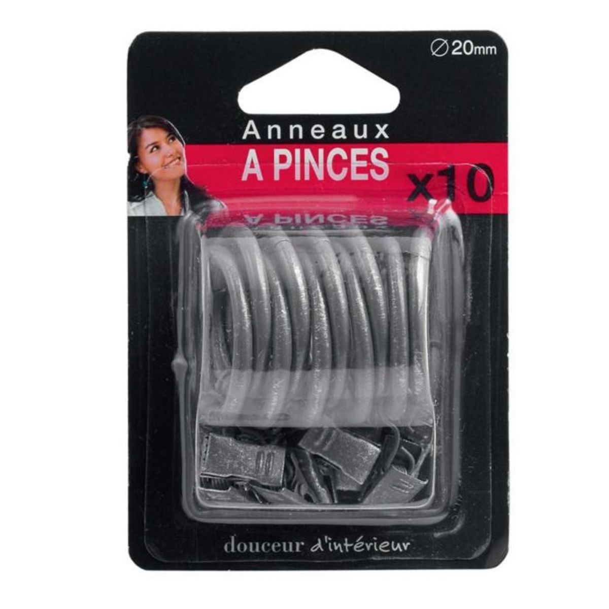 Paris Prix Lot de 10 Anneaux  Pince  12cm Gris & Argent