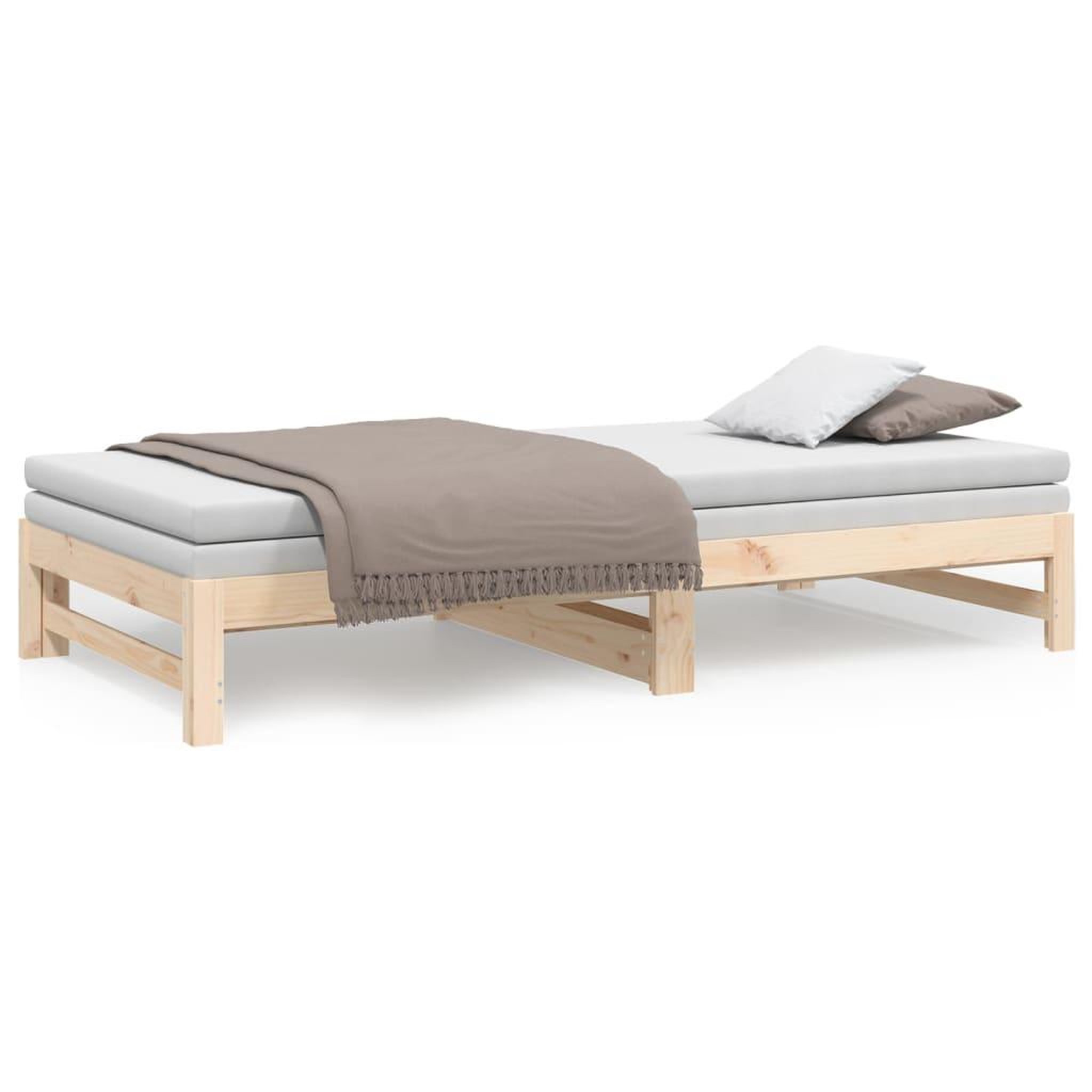 Voir la diapositive 5 : VIDAXL Lit coulissant sans matelas 2x(80x200) cm Bois de pin massif
