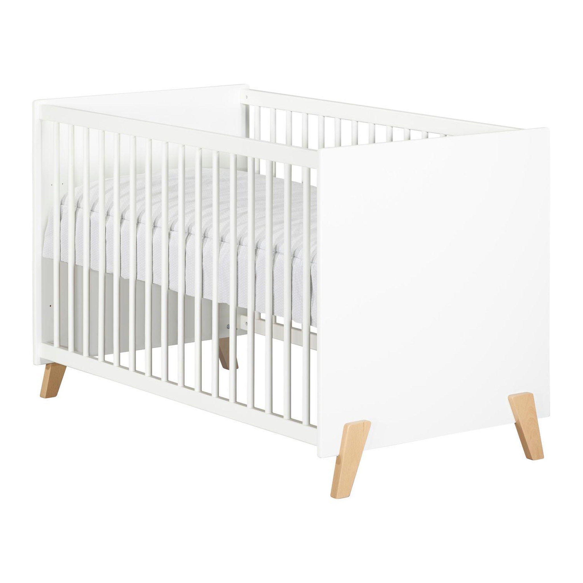 Voir la diapositive 4 : BABY PRICE  Lit bébé sommier réglable 60x120cm JOY coloris naturel  