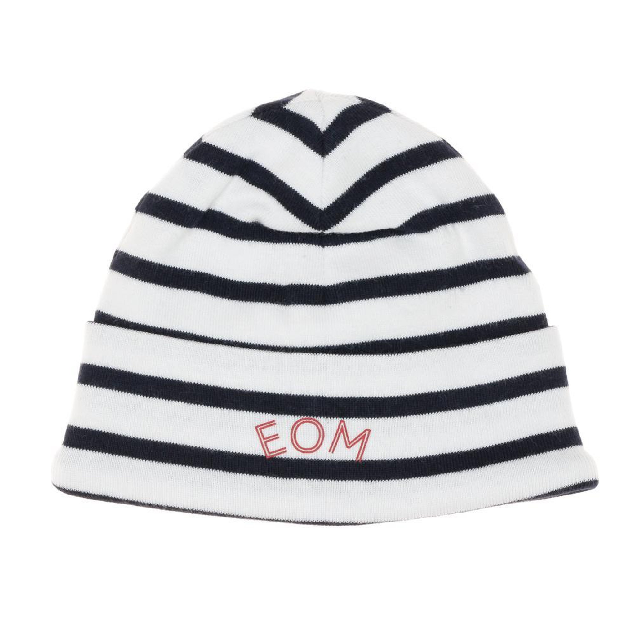ELLE EST OU LA MER Bonnet à Rayure /Marine Garçon Bébé Elle est ou la mer Mousqua. Coloris disponibles : Blanc
