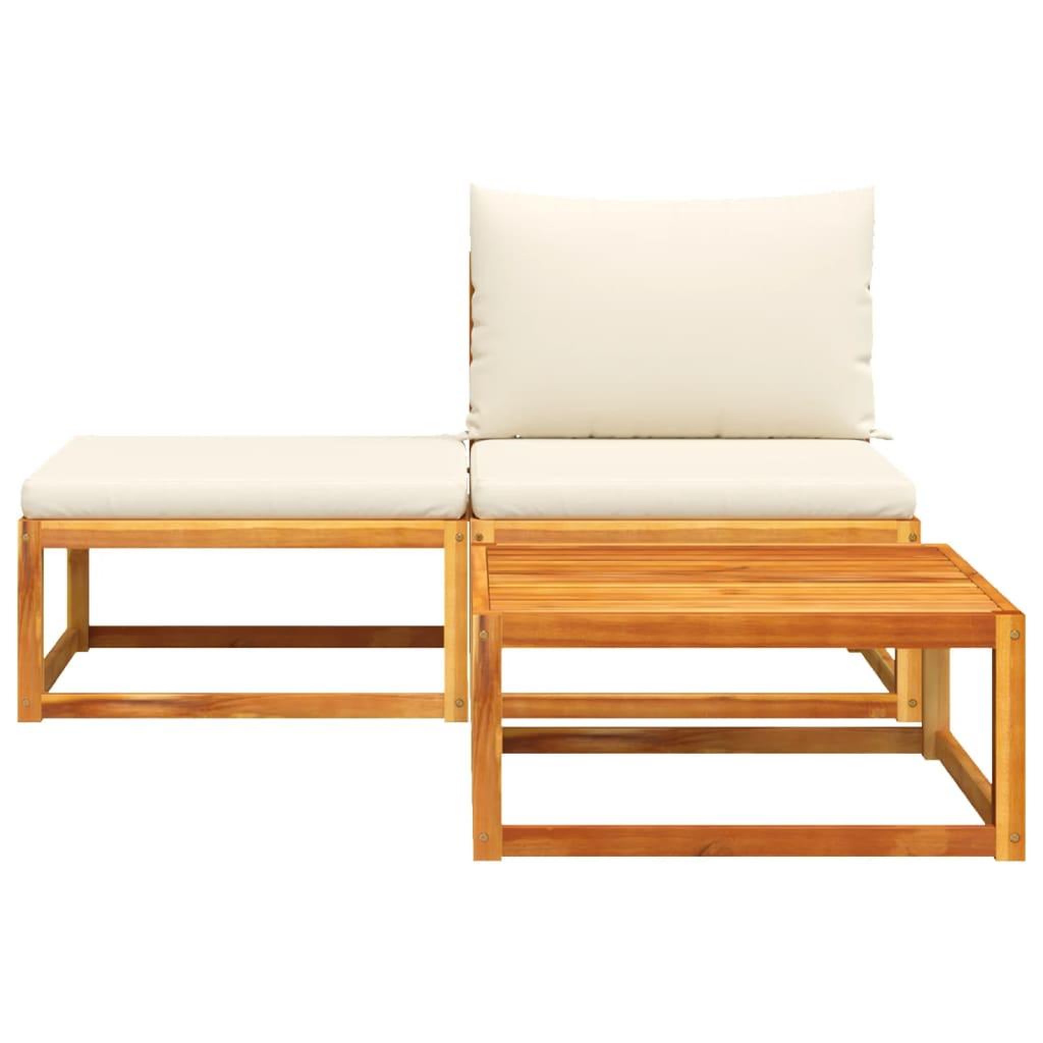 Voir la diapositive 4 : VIDAXL Salon de jardin avec coussins 3 pcs bois massif d'acacia