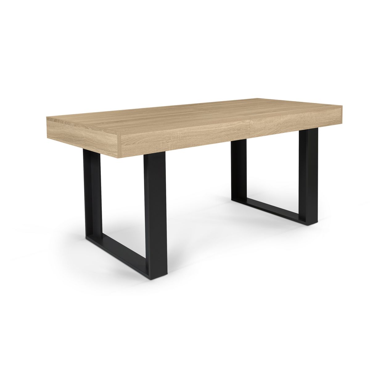 Table de séjour salle à manger extensible style industriel 160/200 cm MILTON