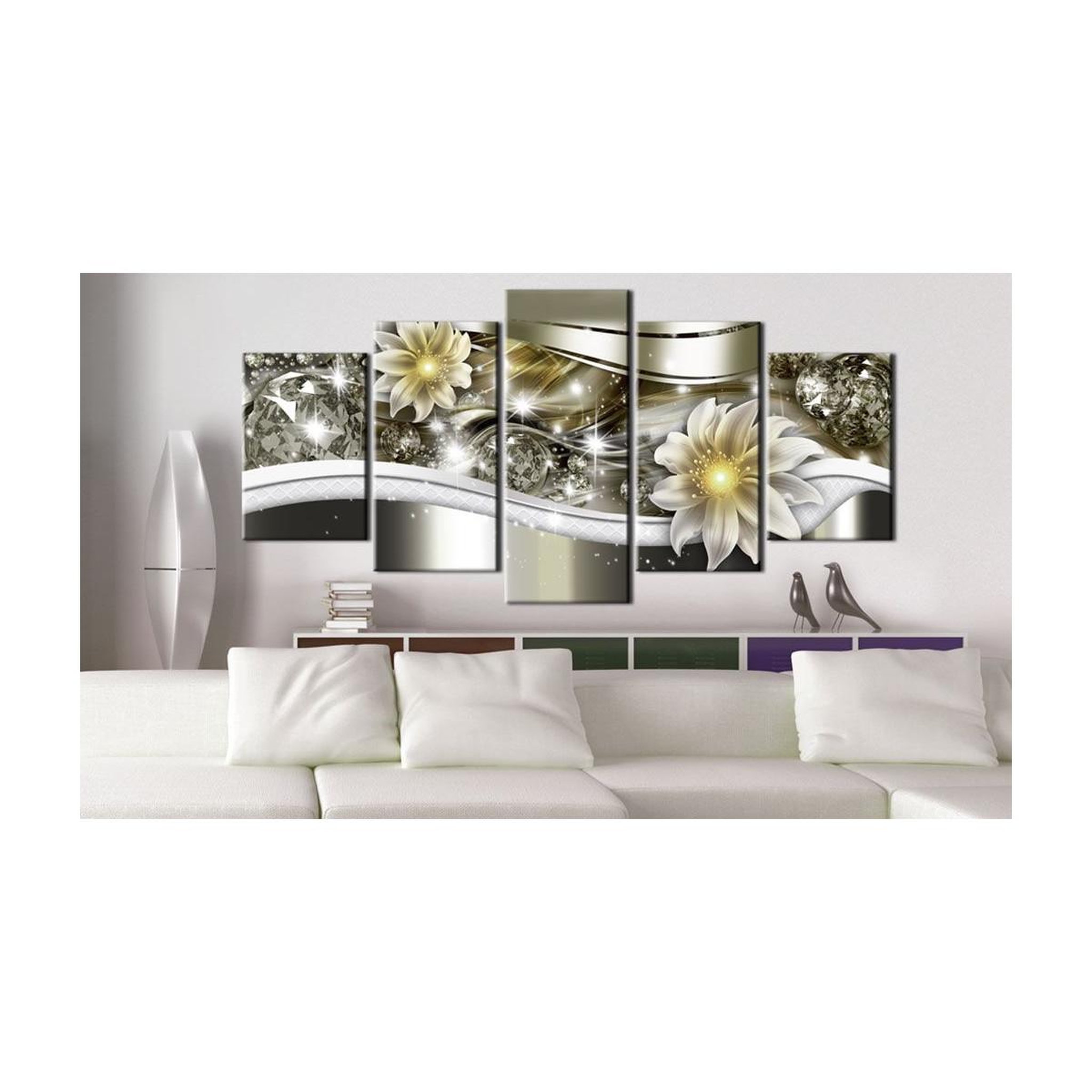 Voir la diapositive 2 : Paris Prix Tableau imprimé  vague florale