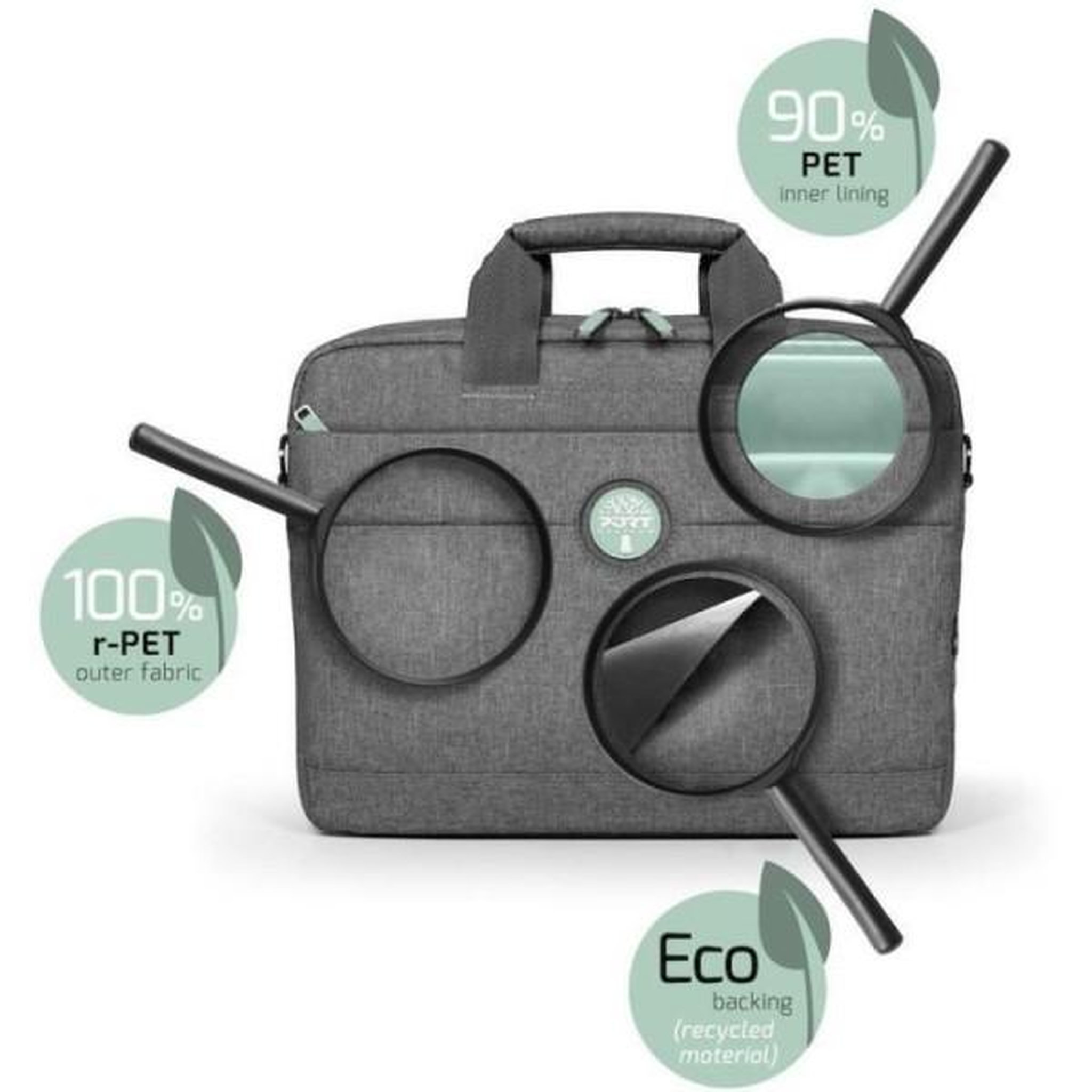 Voir la diapositive 6 : PORT DESIGNS Sacoche pour ordinateur portable 15,6 - PORT DESIGNS YOSEMITE ECO - Gris (62% de matériaux recyclés)