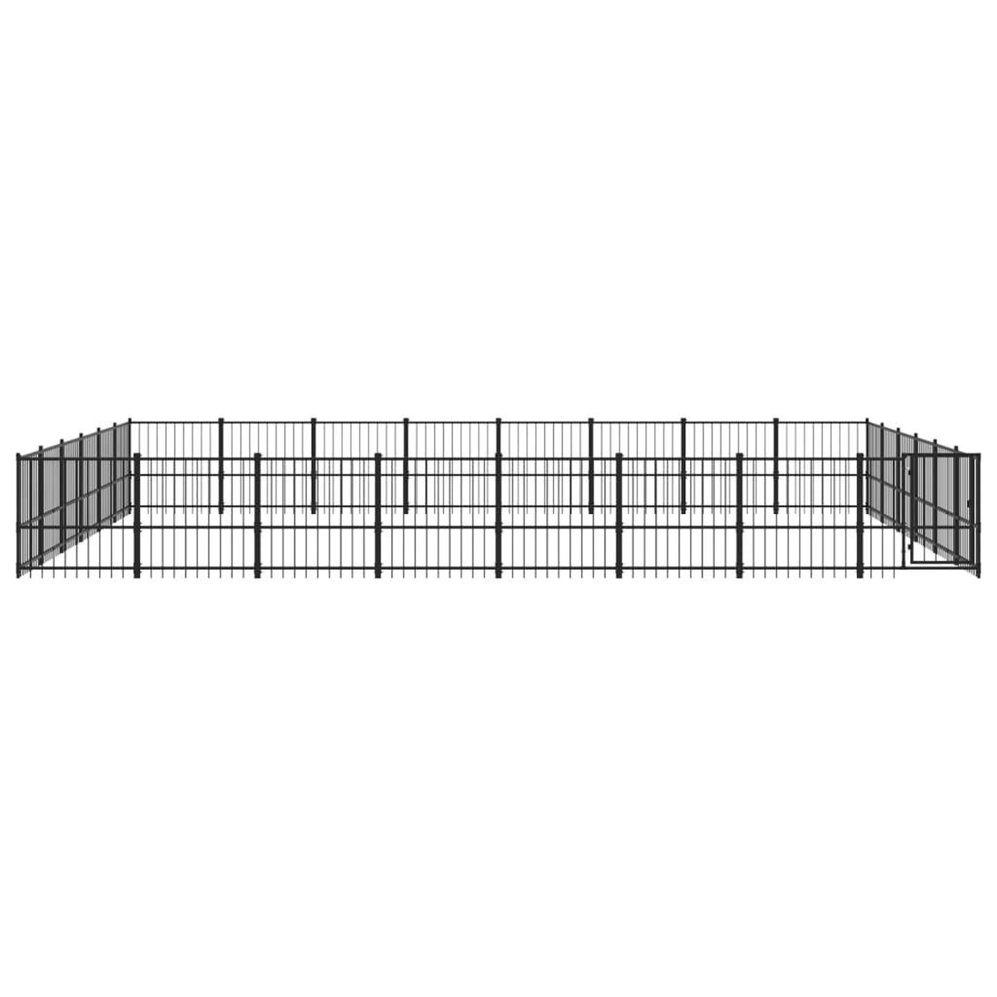 Voir la diapositive 3 : VIDAXL Chenil d'exterieur pour chiens Acier 45,16 m²