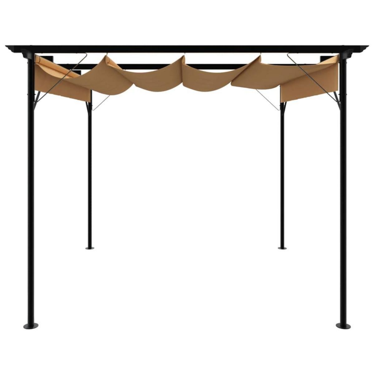 VIDAXL Pergola avec toit retractable taupe 3x3 m acier 180 g/m^2