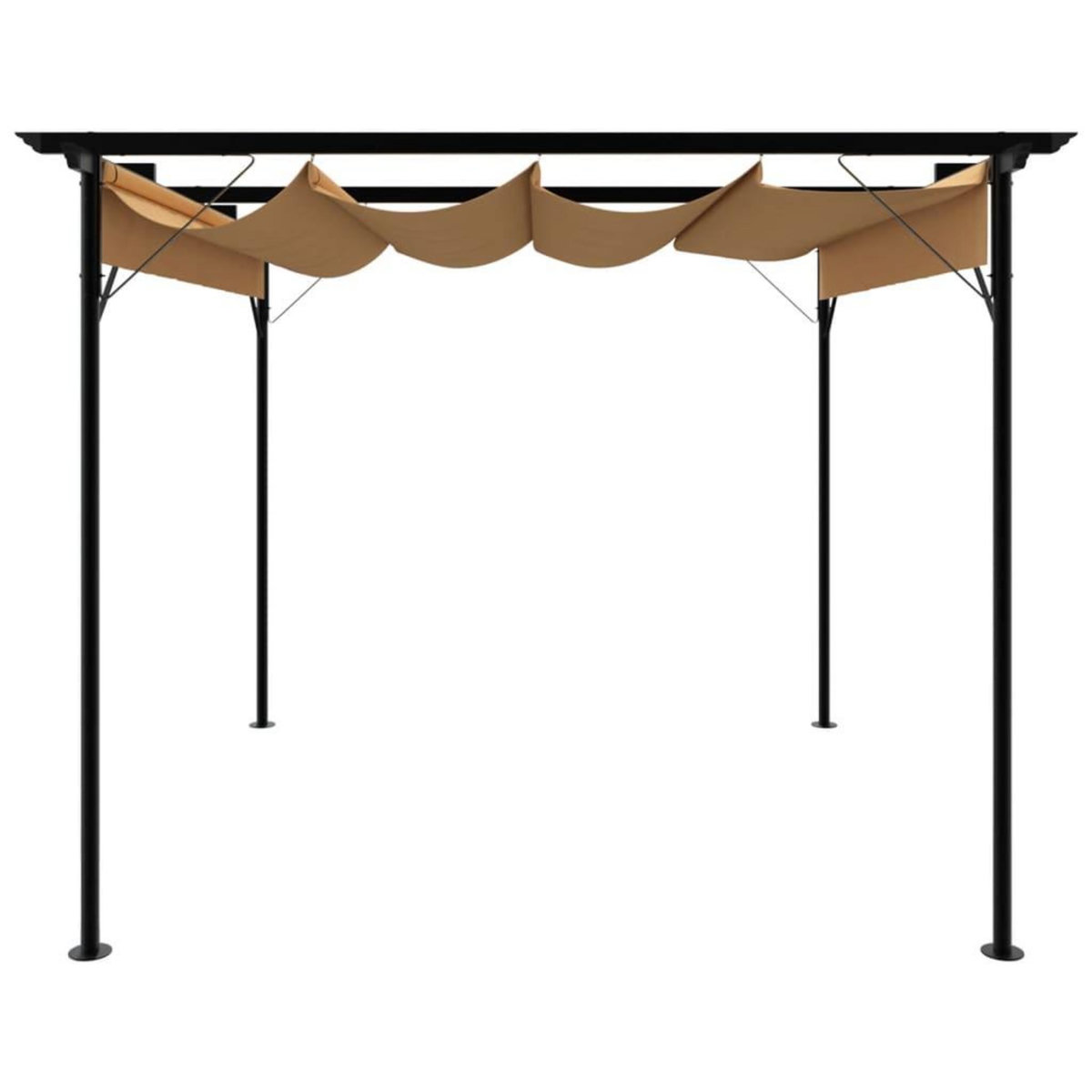 VIDAXL Pergola avec toit retractable taupe 3x3 m acier 180 g/m^2