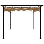 Voir la diapositive 2 : VIDAXL Pergola avec toit retractable taupe 3x3 m acier 180 g/m^2