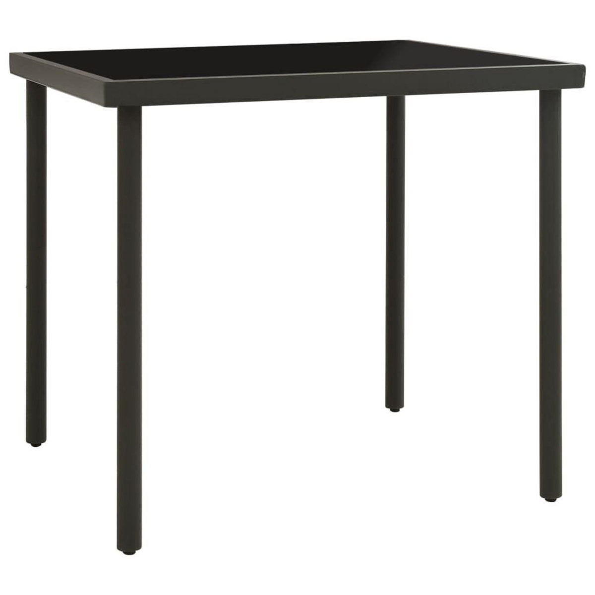 VIDAXL Table a dîner d'exterieur Anthracite 80x80x72 cm Verre et acier