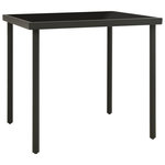 VIDAXL Table a dîner d'exterieur Anthracite 80x80x72 cm Verre et acier