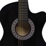 Voir la diapositive 5 : VIDAXL Guitare découpée classique occidentale avec 6 cordes Noir 38