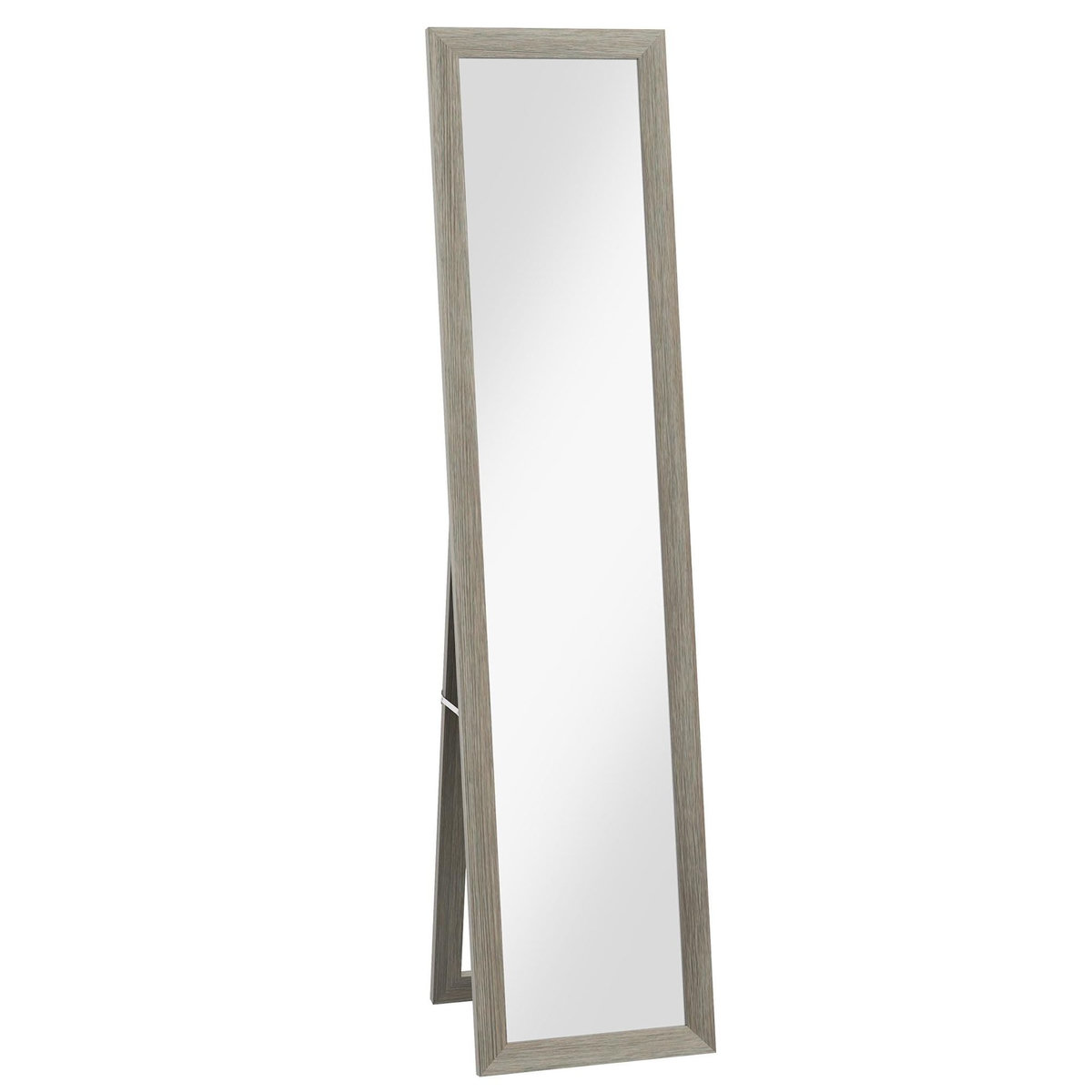 HOMCOM Miroir sur pied et mural rectangulaire dim. 37L x 40l x 157H cm aspect bois gris