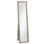 HOMCOM Miroir sur pied et mural rectangulaire dim. 37L x 40l x 157H cm aspect bois gris