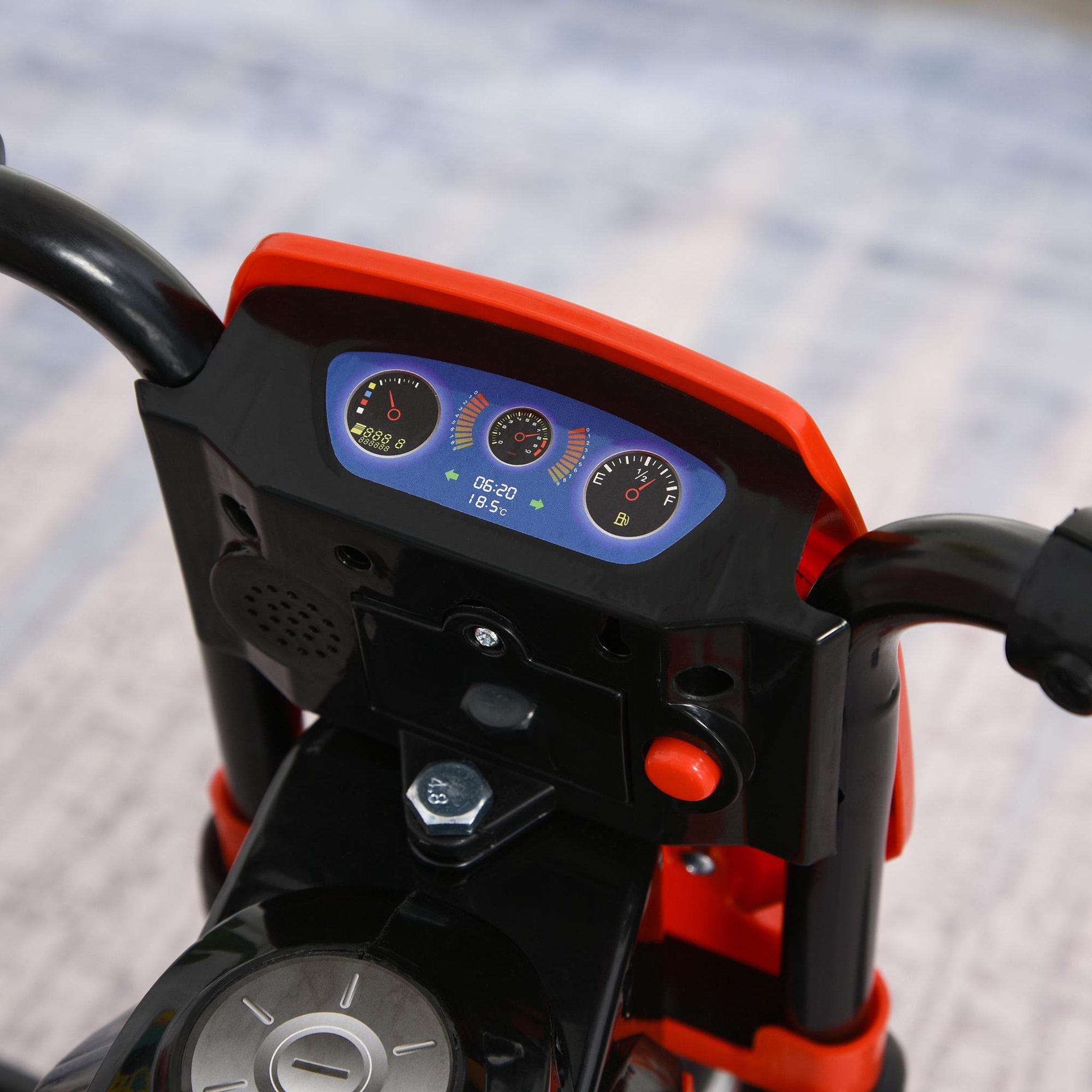 Voir la diapositive 6 : HOMCOM Tricycle enfants moto cross effets musicaux et lumineux coffre rangement