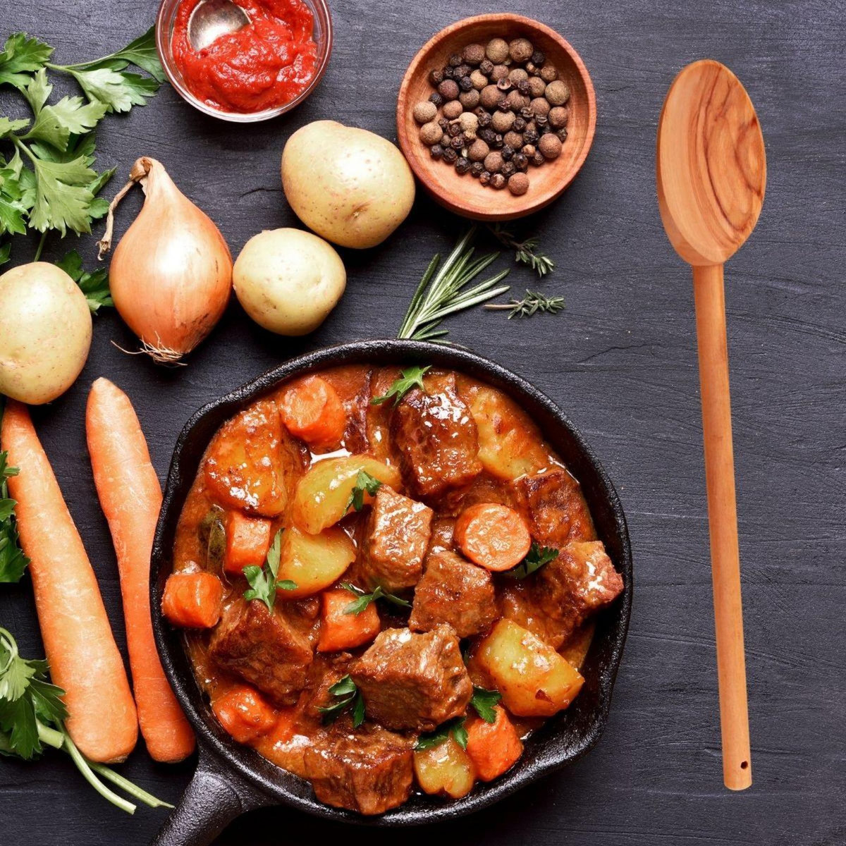 Fackelmann Cuillère de cuisine en bois Fackelmann Edition Bois d'olivier