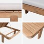 Voir la diapositive 5 : SWEEEK Bain de soleil bois d'acacia multi positions avec coussin naturel - Zenya
