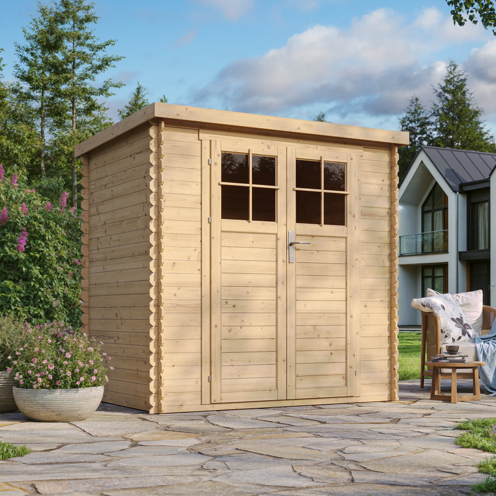 Voir la diapositive 2 : TIMBELA Abri de Jardin en Bois 2.2m² Cabanon Jardin Exterieur à Outils avec sol imprégné M311F+M311G
