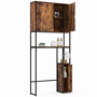 Voir la diapositive 4 : ID MARKET Meuble WC 3 en 1 avec armoires de rangement bois foncé DAYTON design industriel