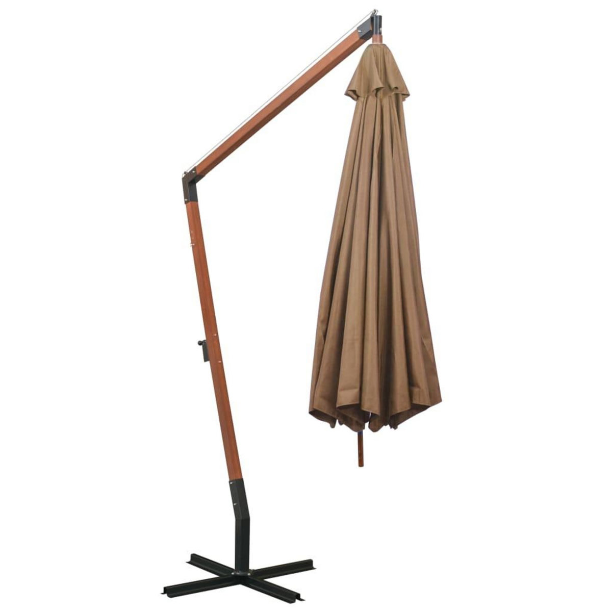 VIDAXL Parasol de jardin suspendu avec mat taupe bois de sapin massif