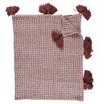 Paris Prix Plaid Nid d'Abeille  Gaufré  125x150cm Rouge & Blanc