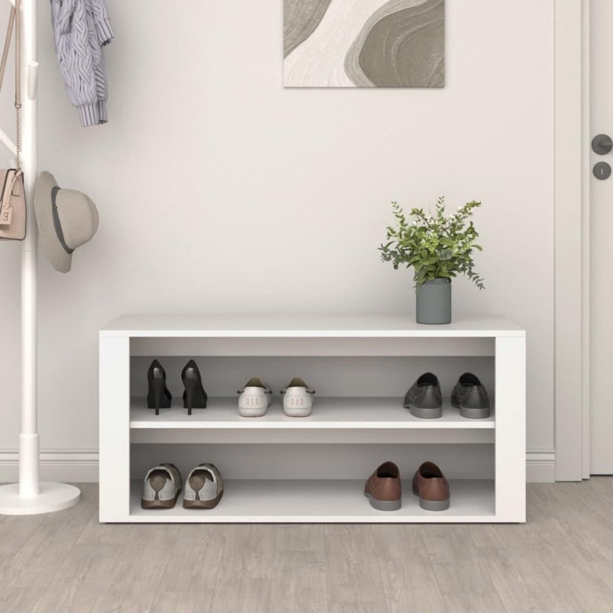VIDAXL Etagere a chaussures Blanc 100x35x45 cm Bois d'ingenierie