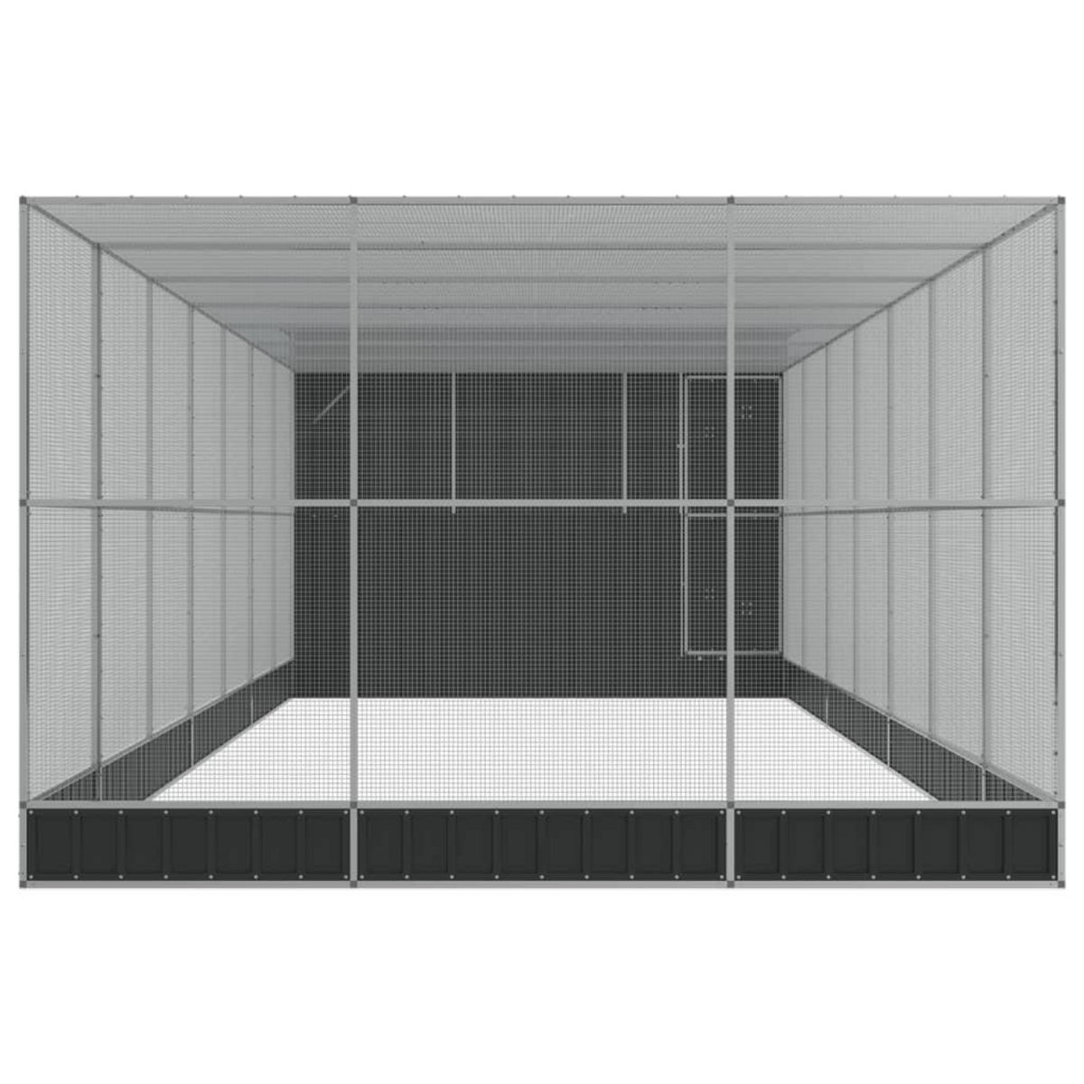 VIDAXL Voliere avec extension argente 911x303x216 cm acier