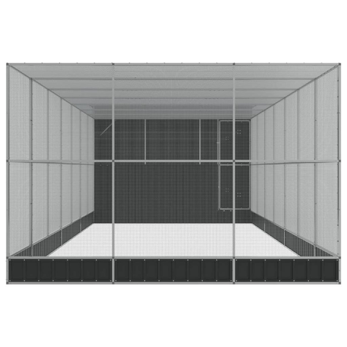 VIDAXL Voliere avec extension argente 911x303x216 cm acier