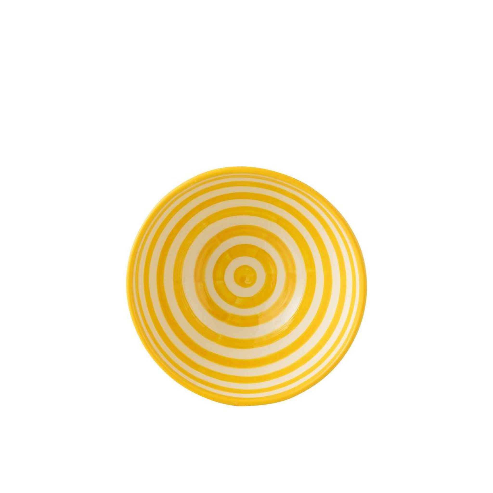 Voir la diapositive 2 : J-LINE Saladier en céramique  granada rayure  28cm jaune