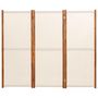 Voir la diapositive 4 : VIDAXL Cloison de separation 3 panneaux Blanc creme 210x180 cm