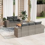 VIDAXL Salon de jardin 6 pcs avec coussins gris resine tressee
