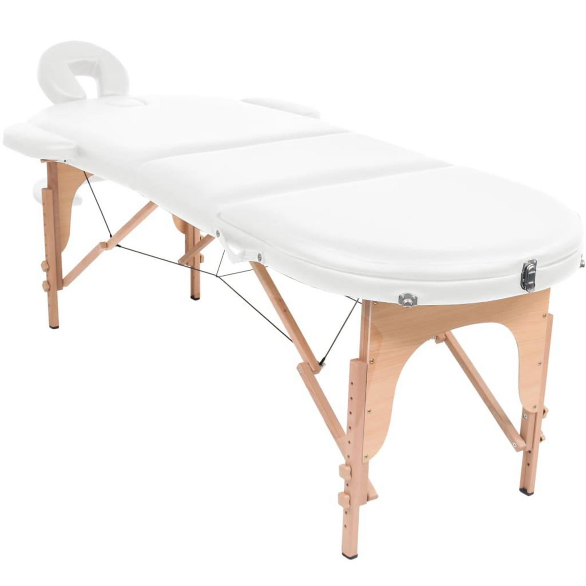 VIDAXL Table de massage pliable 4 cm d'epaisseur et 2 traversins Blanc