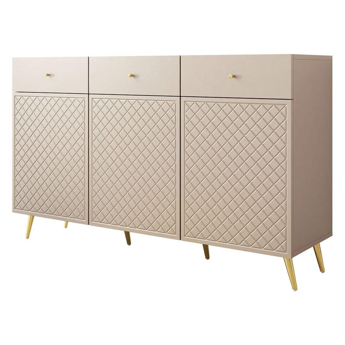 BEST MOBILIER Sorolla - buffet bas - 3 portes et 3 tiroirs - 150 cm