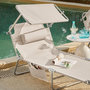 Voir la diapositive 6 : SOBUY SoBuy - Lot de 2 bains de soleil - Beige - 215x72x90cm - Moderne - OGS48-MIx2