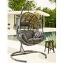 Voir la diapositive 2 : GARDENSTAR Fauteuil &OElig;uf suspendu acier noir QUITO