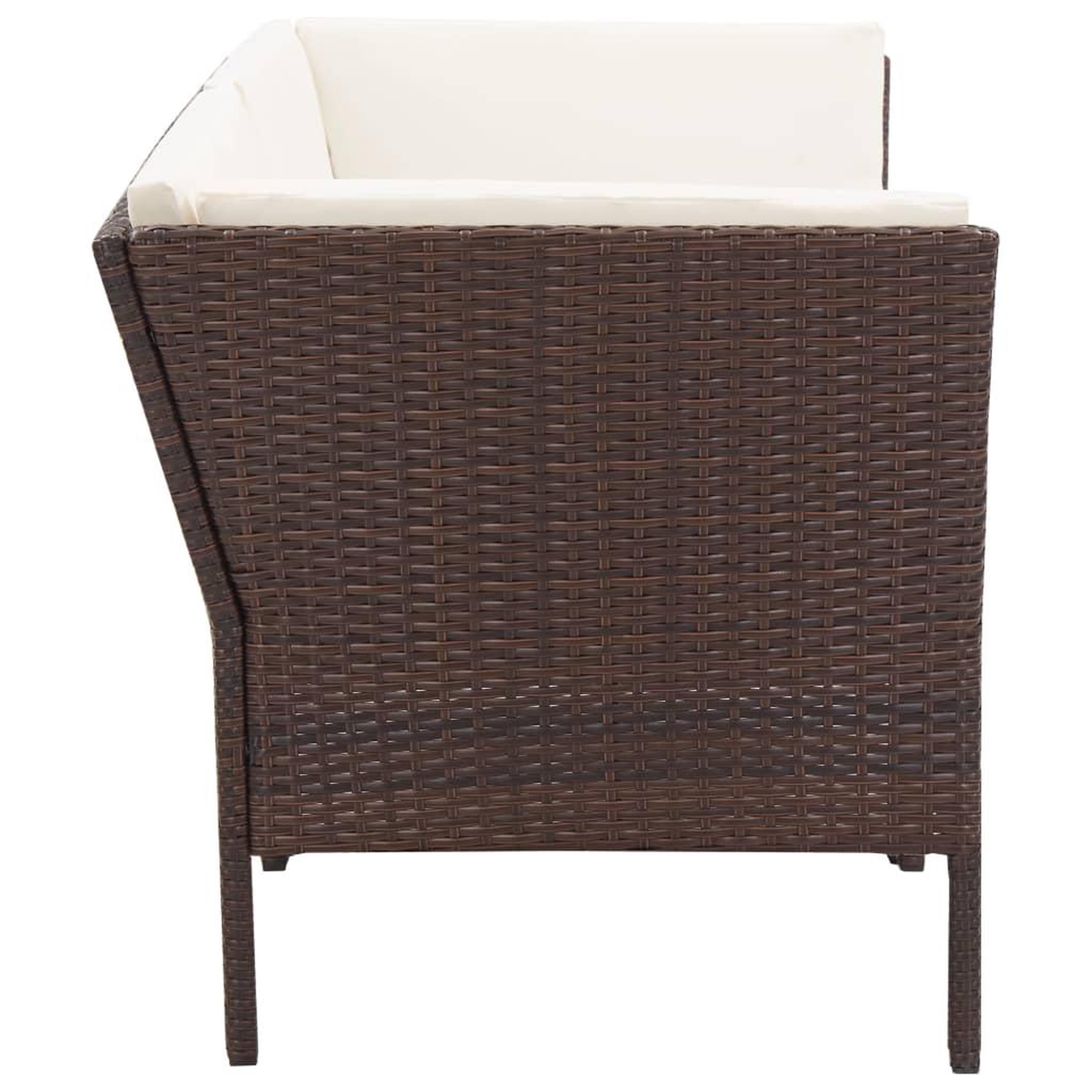Voir la diapositive 5 : VIDAXL Salon de jardin 6 pcs avec coussins Resine tressee Marron