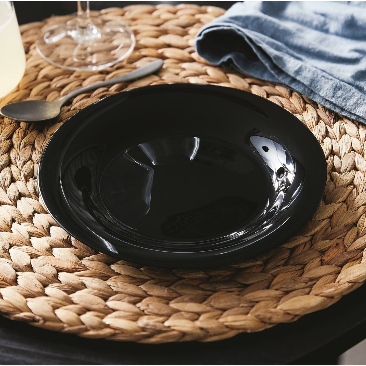 LUMINARC Lot de 12 assiettes à dessert noir VIDIRIS 19.6 cm