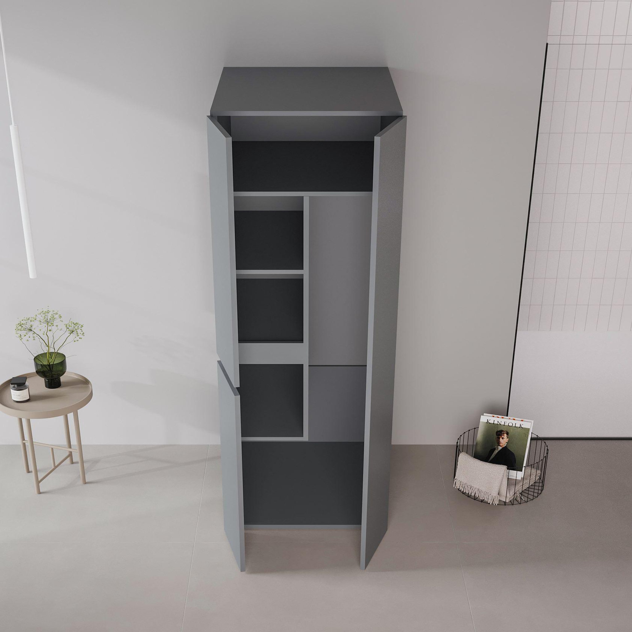 Voir la diapositive 4 : Habitat et Jardin Armoire de Salle de Bain  Solis 60  -  cm - Matte Anthracite