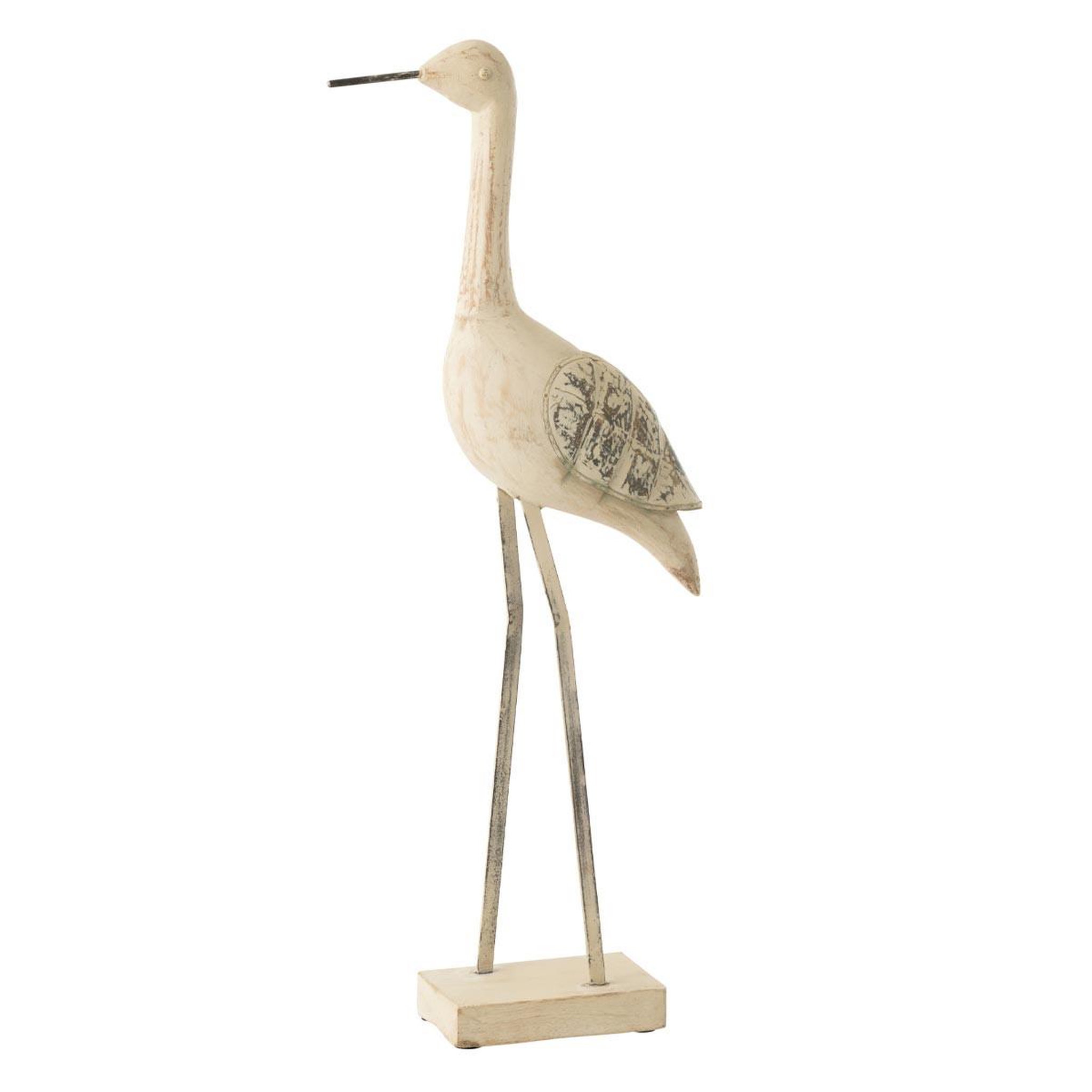 J-LINE Statue déco oiseau en bois  denny  69cm naturel