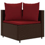 Voir la diapositive 3 : VIDAXL Salon de jardin 4 pcs avec coussins marron resine tressee