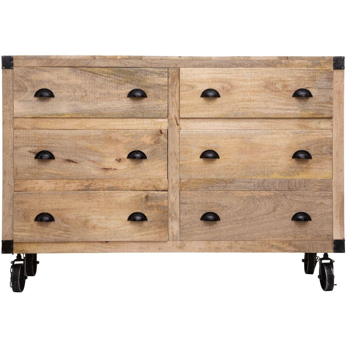 ATMOSPHERA Buffet d'intérieur 6 Tiroirs Silas - Bois et métal